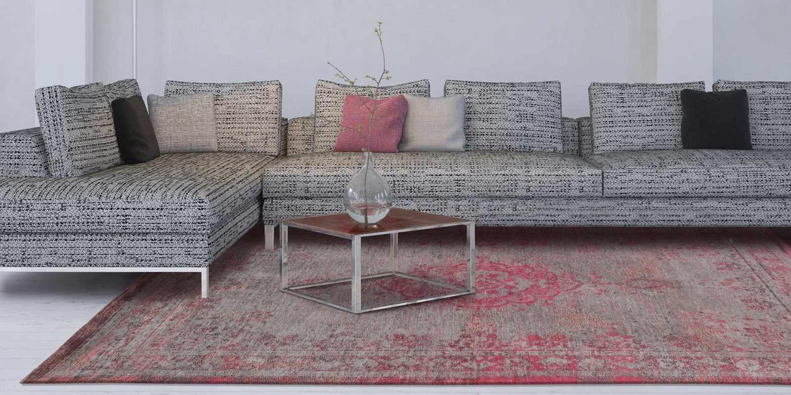 teppiche online Louis De Poortere Medaillon Pink LX8261