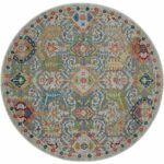 Nourison Teppich Ankara Global ANR12 GRYMT GREY MULTI 4xRND 099446498175 flat C