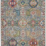 Nourison Teppich Ankara Global ANR12 GRYMT GREY MULTI 5x8 099446498205 flat C