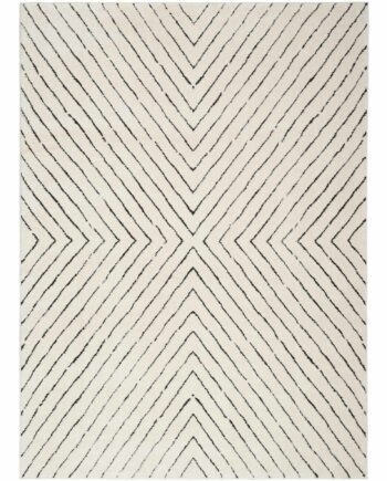 Nourison Teppich Modern Comfort MNC01 IVBLK IVORY BLACK 5x7 099446902139
