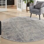 Nourison Teppich Rustic Textures RUS01 IVSIL IVORY SILVER 8XRND 099446835888 interior 1