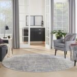 Nourison Teppich Rustic Textures RUS01 IVSIL IVORY SILVER 8XRND 099446835888 interior 3