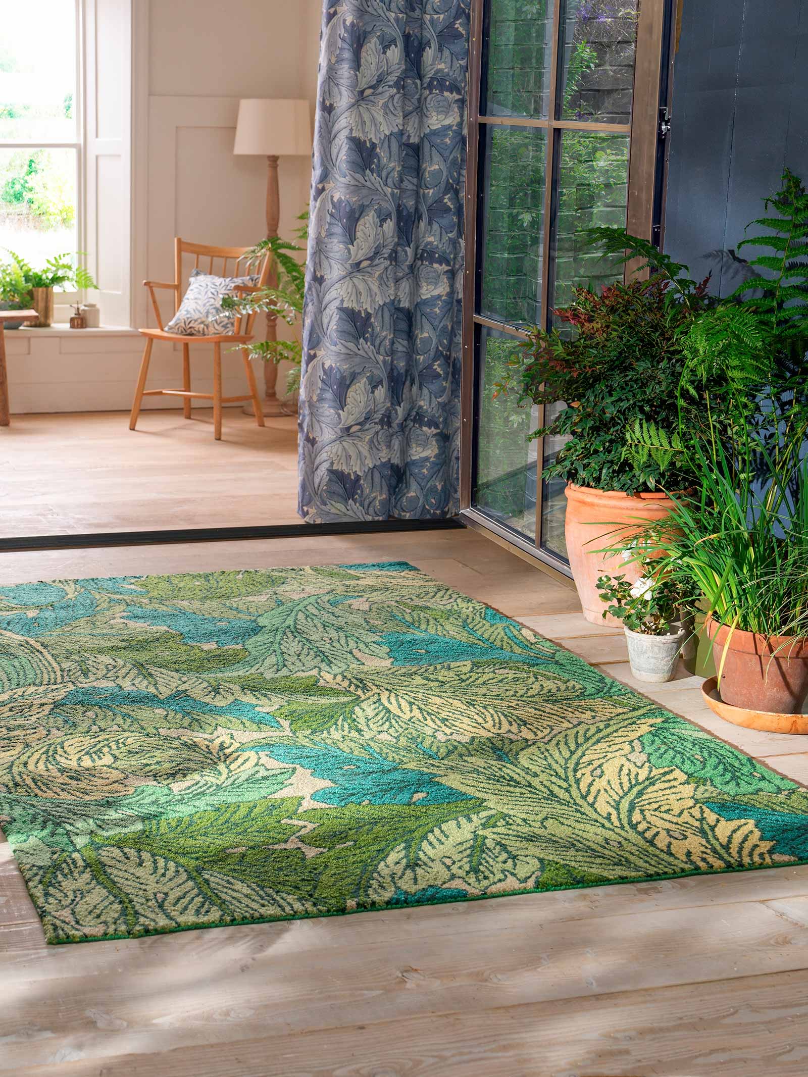 Morris Co Acanthus Nettle Sky Blue 427307 interior C outdoor