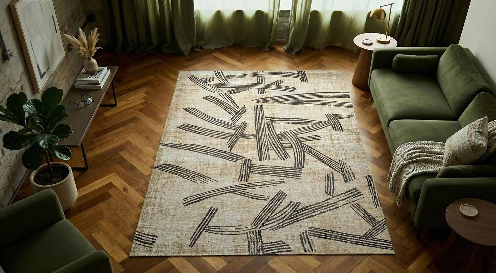 Louis De Poortere teppich Meditation 2067 Kanji Slate interior 2
